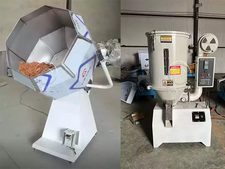 máquina de tempero e máquina de secar