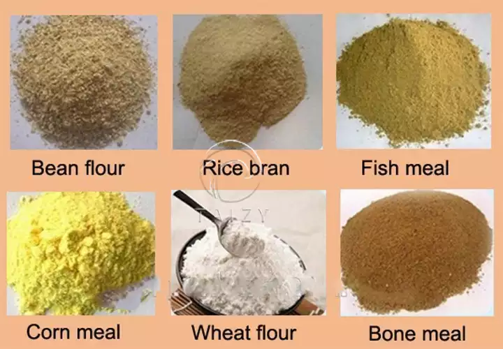 Materias primas para la producción de alimentos para peces.