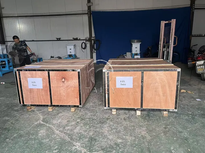 Brunei Client Purchases 2 Sets Of Dgp-60 Mini Floating Fish Feed Machines 5 Fish feed extruder machine in wooden crates