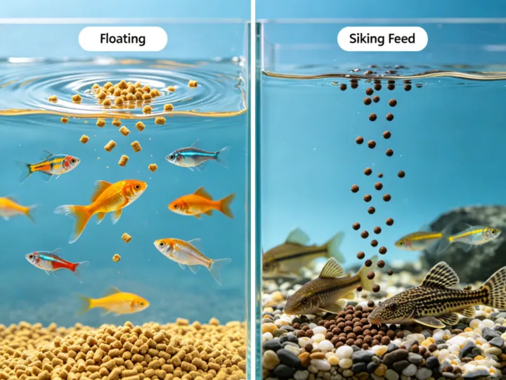 Floating vs sinking fish feed